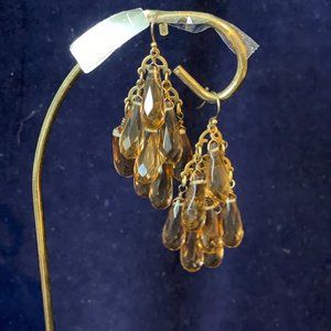 Vintage J. Crew Hanging Amber Earrings NWT